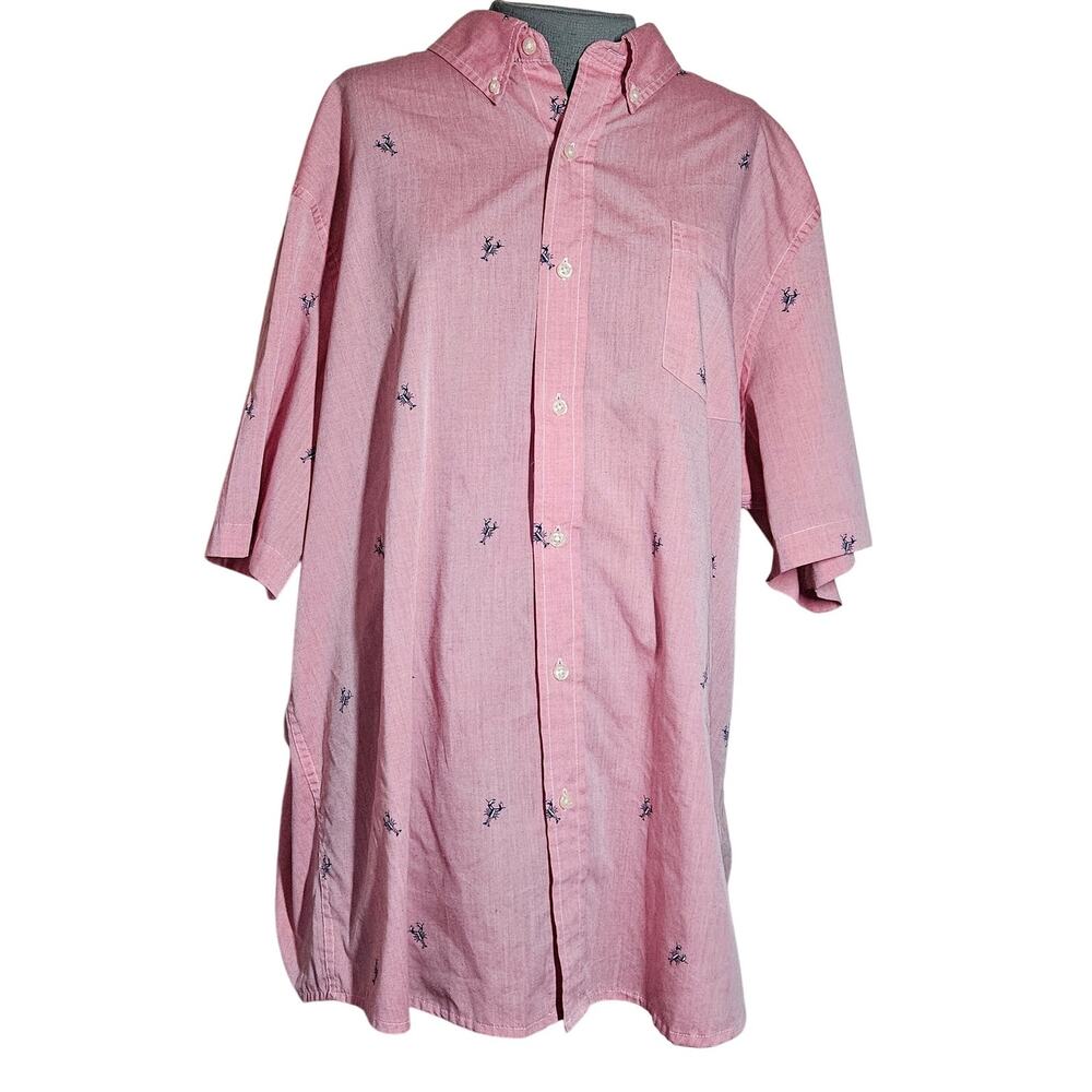 Lobster Print Easy Care Button Down Shirt Size XXL